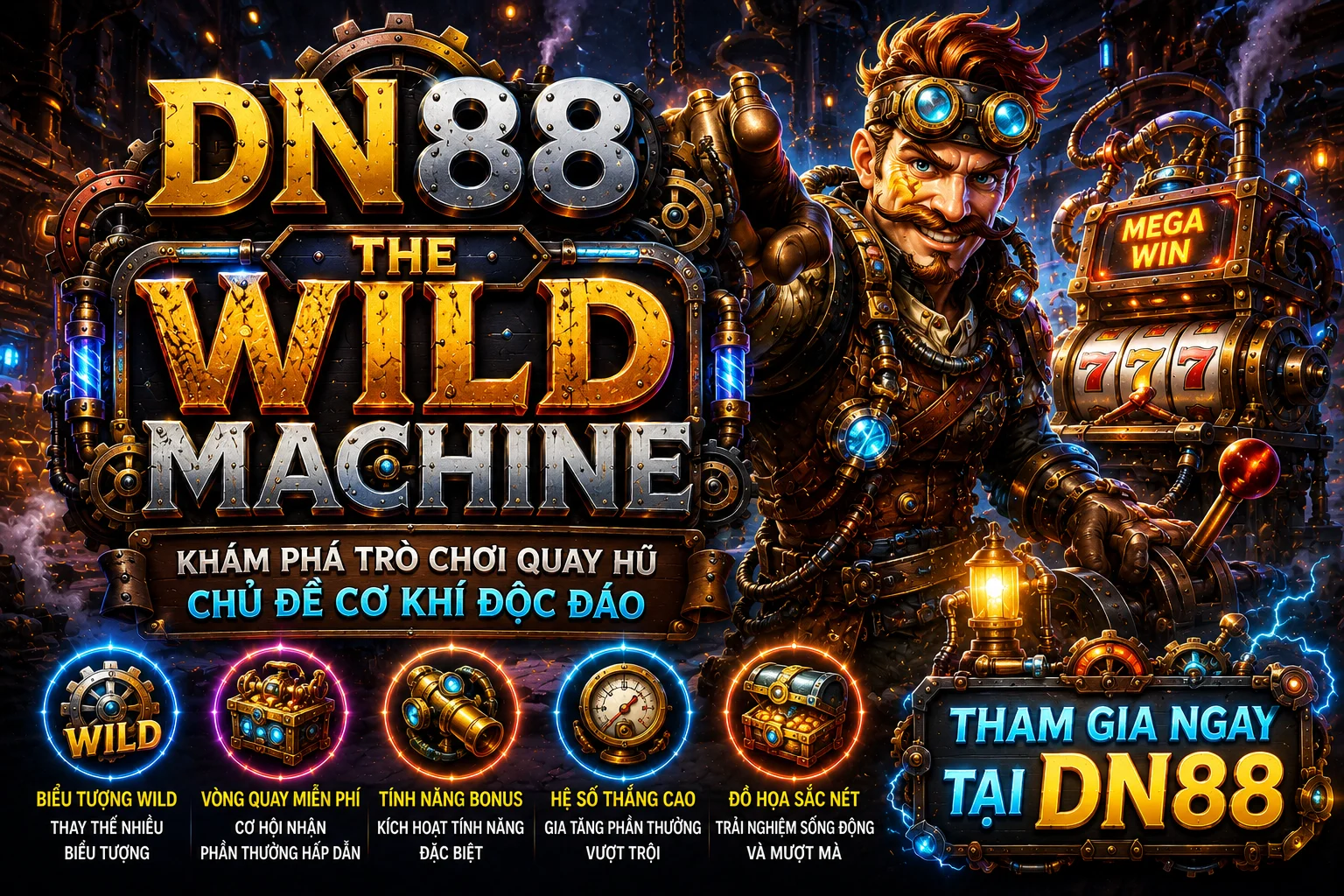 DN88 The Wild Machine trò chơi quay hũ đổi thưởng trực tuyến hấp dẫn