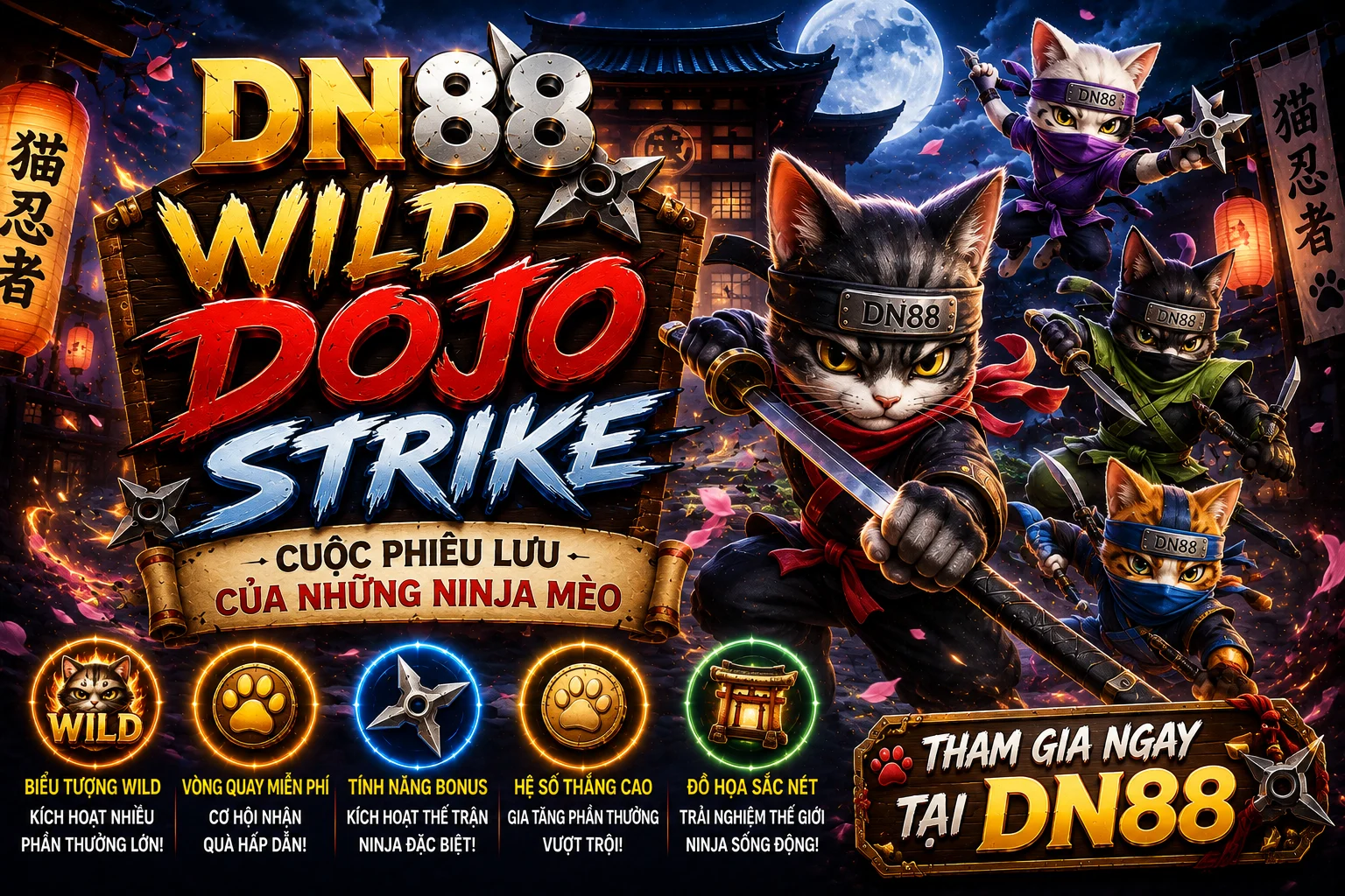 DN88 Wild Dojo Strike – Cuộc Phiêu Lưu Của Những Ninja Mèo